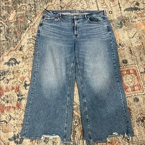 Super High Rise Baggy Wide Leg American Eagle Jeans sz 20